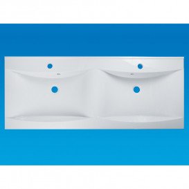 Раковина для ванной Fancy Marble Lucia двойная 120х48 см искусственный камень белый матовый 1312103