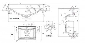 Раковина для ванной Fancy Marble Lucia 60х48 см искусственный камень белый матовый 1306103