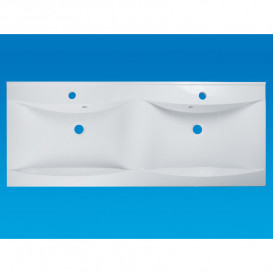 Раковина для ванної Fancy Marble Lucia1200D подвійна 120х48 см штучний камінь білий 1312101