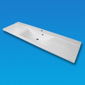 Раковина Fancy Marble Margo 150х46 см штучний камінь білий матовий 2715103