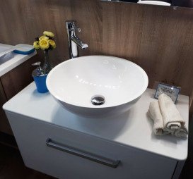 Раковина для ванної Fancy Marble Mona Ø42 см штучний камінь білий матовий 0304103