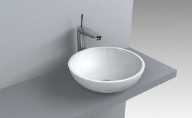 Раковина для ванної Fancy Marble Mona Ø42 см штучний камінь білий матовий 0304103