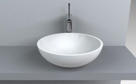 Раковина для ванної Fancy Marble Mona Ø42 см штучний камінь білий матовий 0304103