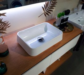 Раковина для ванной Fancy Marble Morena 45х32 см искусственный камень белый матовый 4604103