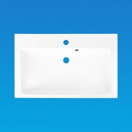 Раковина для ванної Fancy Marble Nicole 75х47 см штучний камінь білий матовий 3207103