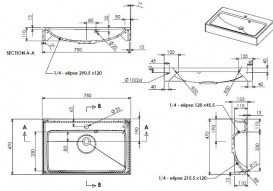Раковина для ванної Fancy Marble Nicole 75х47 см штучний камінь білий матовий 3207103