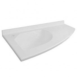 Раковина для ванной Fancy Marble Patricia 80х44,4 см левая искусственный камень белый 6608301