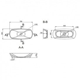 Раковина для ванної Fancy Marble Quant 79,5х39,5 см штучний камінь білий 7608101