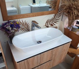 Раковина для ванной Fancy Marble Quant 79,5х39,5 см искусственный камень белый 7608101