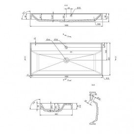 Раковина Fancy Marble Signe 100х45 см штучний камінь білий матовий 0410103