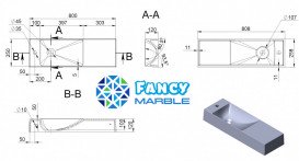 Раковина для ванної Fancy Marble Trill 80,9х25,7 см ліва штучний камінь білий 8708301