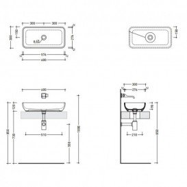 Раковина для ванної Flaminia Pass накладна білий PS60A