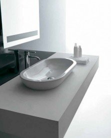 Раковина для ванної Galassia М2 врізна без отвору під змішувач без переливу білий 2034