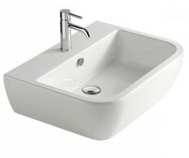 Раковина для ванной Galassia  Xes подвесная с отверстием под смеситель c переливом белый 9921