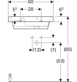 Раковина для ванної Geberit Bambini 60х55 см з лотком для губки фарфор білий 162700000