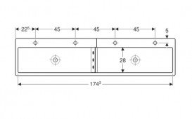 Раковина для ванної Geberit Bambini для дітей права 180х41,5 см Varicor альпін білий 430050016