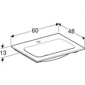 Раковина для ванной Geberit iCon 60x48 см с отверстием под смеситель санфарфор белый 501.843.00.1