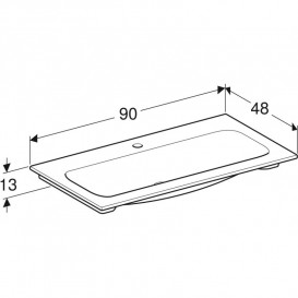 Раковина для ванної Geberit iCon 90x48 см з отвором під змішувач білий санфарфор 501.845.00.1