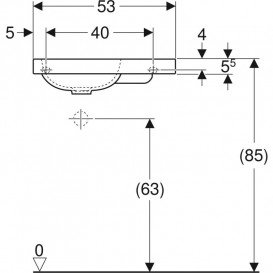 Раковина для ванної Geberit iCon Light 53х31 см без отвору під змішувач білий санфарфор 501.832.00.3