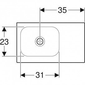 Раковина для ванної Geberit iCon Light 53х31 см без отвору під змішувач білий санфарфор 501.832.00.3