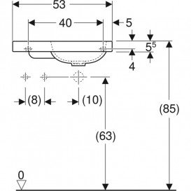 Раковина для ванної Geberit iCon Light 53х31 см з отвором під змішувач зліва білий санфарфор 501.833.00.1