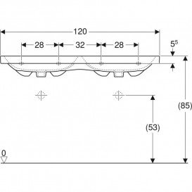 Раковина для ванной Geberit iCon Light 120x48 см двойная без отверстий под смеситель санфарфор белый 501.838.00.3
