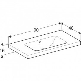 Раковина для ванной Geberit iCon Light 90x48 см без отверстия под смеситель санфарфор белый 501.840.00.3