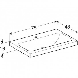 Раковина для ванной Geberit iCon Light 75x48 см с отверстием под смеситель санфарфор белый 501.848.00.5