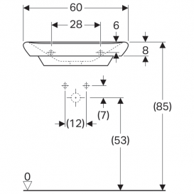 Раковина для ванної Geberit myDay 60 см санфарфор білий/спеціальне керамічне покриття KeraTect 125460600