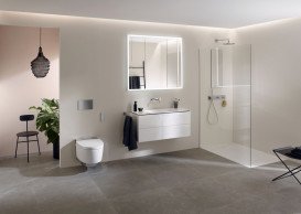 Раковина для ванної Geberit One 105 см білий санфарфор/ KeraTect заслінка білий блискучий 500.396.01.3