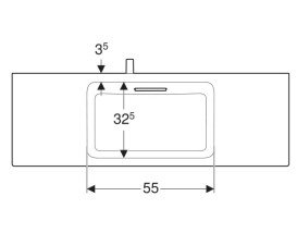 Раковина для ванной Geberit One 120х40 см сантехнический фарфор KeraTect белый/накладка глянцевый хром 500.392.01.1