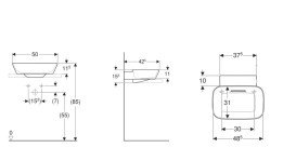 Раковина для ванної Geberit One 50х42,5 см сантехнічна порцеляна біла/накладка біла глянцева 505.052.00.1