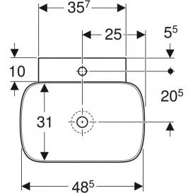 Раковина для ванной Geberit One 50x42,5 см с отверстием под смеситель санкерамика белый 505.041.01.6