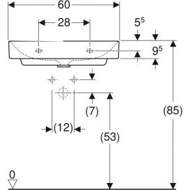 Раковина для ванной Geberit One 60x48 см с отверстием под смеситель санкерамика белый 505.020.01.1