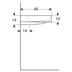 Раковина для ванної Geberit ONE 75х48 сантехнічна порцеляна KeraTect біла 505.035.00.1
