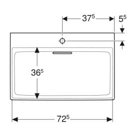 Раковина для ванной Geberit ONE 75х48 сантехнический фарфор KeraTect белый 505.036.00.1