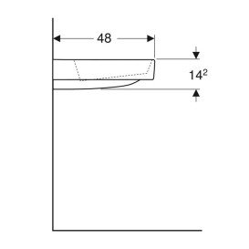 Раковина для ванной Geberit ONE 75х48 сантехнический фарфор KeraTect белый 505.036.00.1