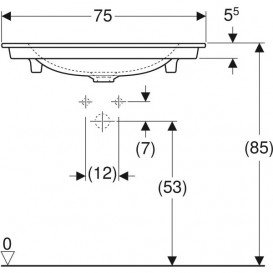Раковина для ванної Geberit One 75x48 см санкераміка білий 505.011.01.2