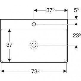 Раковина для ванної Geberit One 75x48 см з отвором під змішувач білий санкераміка 505.020.01.2