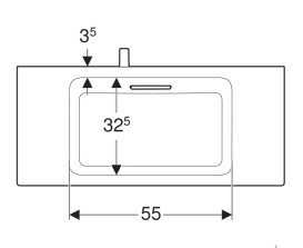 Раковина для ванной Geberit One 90х40 см сантехнический фарфор KeraTect белый/накладка глянцевый хром 500.390.01.1