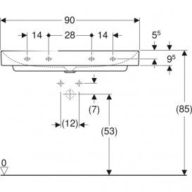 Раковина для ванной Geberit One 90x48 см санкерамика белый 505.021.01.3