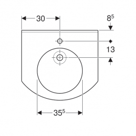 Раковина для ванной  Geberit Publica для людей с ограниченными возможностями Varicor альпийский белый 402060016