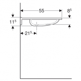 Раковина для ванной  Geberit Publica для людей с ограниченными возможностями Varicor альпийский белый 402060016