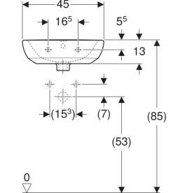 Раковина для ванной Geberit Selnova 45х37 см сантехнический фарфор белый 500.324.01.7
