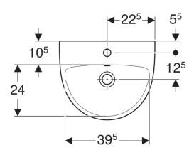 Раковина для ванной Geberit Selnova 45х37 см сантехнический фарфор белый 500.324.01.7