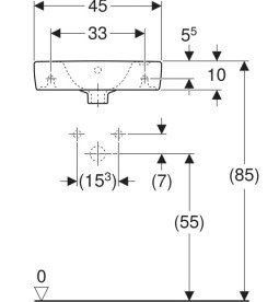 Раковина для ванної Geberit Selnova Compact 45х25 см отвір праворуч сантехнічний фарфор білий 500.318.01.5