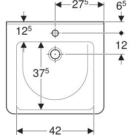 Раковина для ванной Geberit Selnova Comfort Square 55х52,5 см сантехнический фарфор белый 500.785.00.7