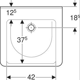 Раковина для ванної Geberit Selnova Comfort Square 55х52,5 см сантехнічна порцеляна білий 500.787.01.7