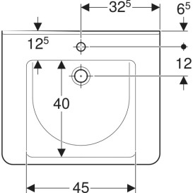 Раковина для ванной Geberit Selnova Comfort Square 65х55 см сантехнический фарфор белый 500.789.01.7
