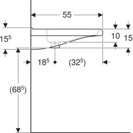 Раковина для ванной Geberit Selnova Comfort Square 65х55 см сантехнический фарфор белый 500.789.01.7